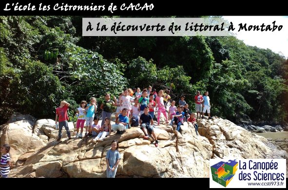 Toute l’école de Cacao sur le littoral au Montabo